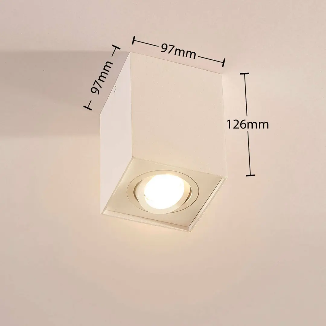 ARCCHIO Plafondlamp Aluminium 1 Lichtpunt GU10 - 10W - Mat Wit - afbeelding 6 van 6
