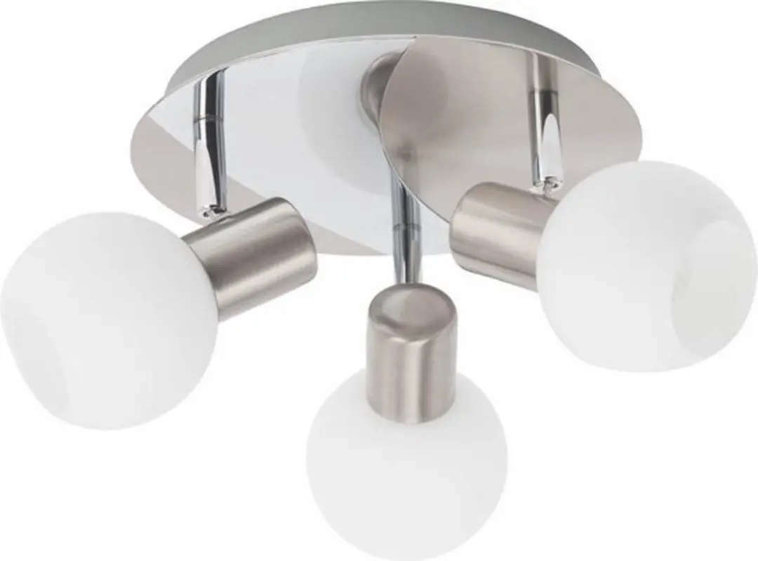 Brilliant Tiara Oppervlakspotverlichting 3-punts - Ø22cm - Chroom/Wit