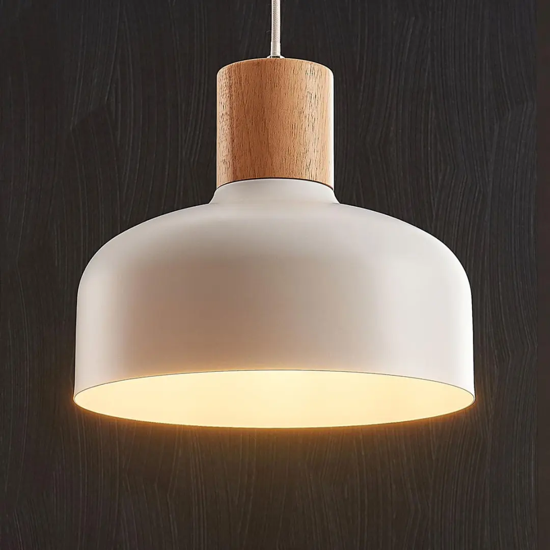Lindby Hanglamp Metaal Hout 1 Licht E27