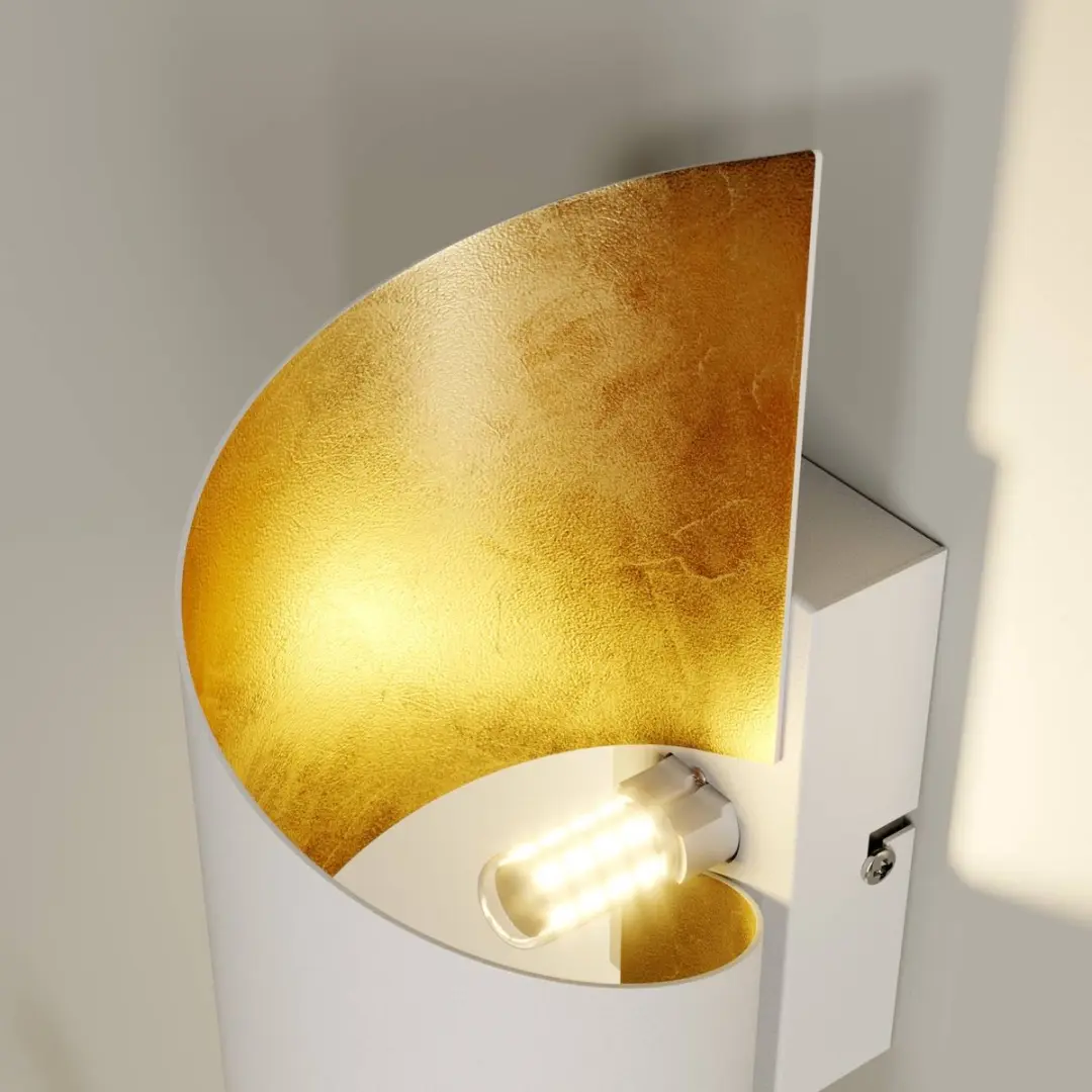 Lindby Wandlamp Desirio+ Metaal - 1 Lichtpunt - G9 - Wit/Goud