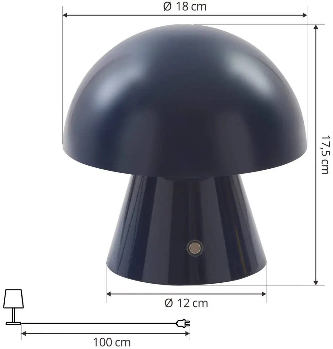 Lindby LED Tafellamp 18cm - Donkerblauw - Dimbare 329K