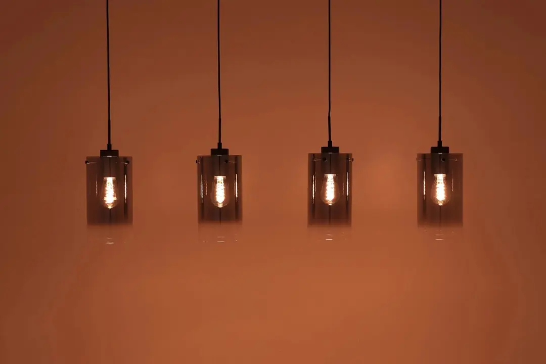 Freelight Hanglamp 4-lichts Glas Smoke naar Helder 125cm