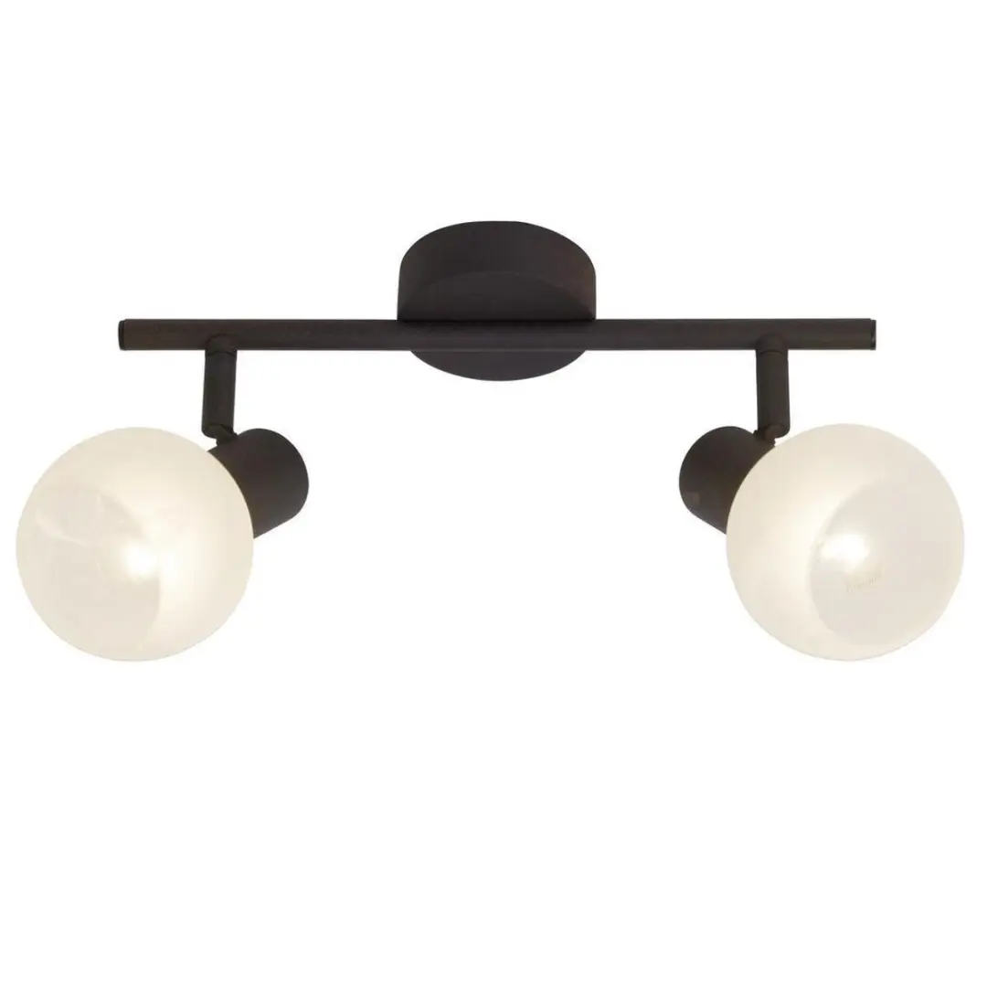 Brilliant Gabon Plafoniere 2 Lichtpunten Ø8cm - Bruin