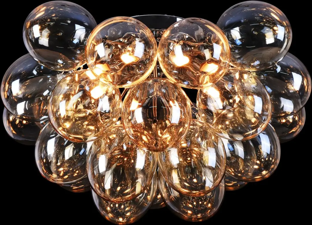Maytoni Balbo Plafondlamp Ø50cm - 8 Lichtpunten - Amber/Nikkel