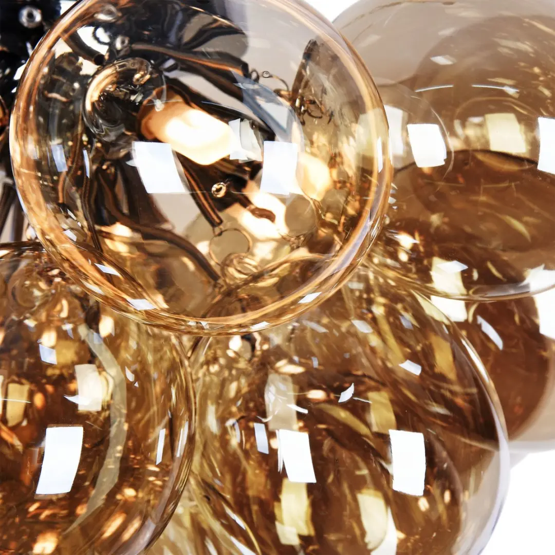 Maytoni Balbo Plafondlamp Ø50cm - 8 Lichtpunten - Amber/Nikkel - afbeelding 6 van 6