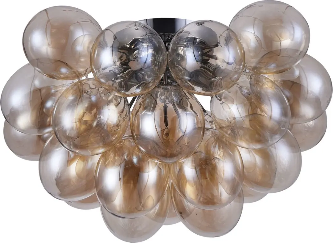 Maytoni Balbo Plafondlamp Ø50cm - 8 Lichtpunten - Amber/Nikkel