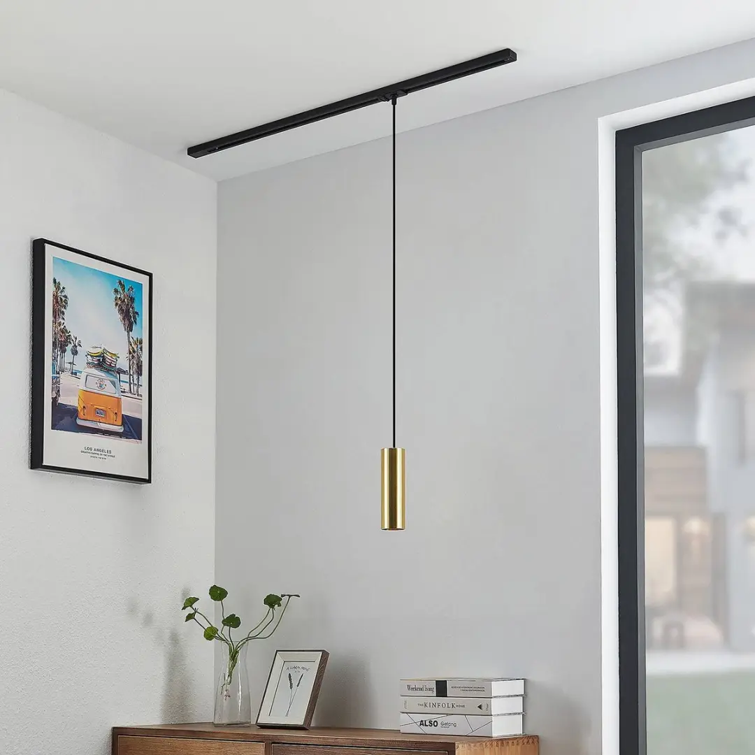 Lindby 1-fase Railverlichting GU10 - 1 Lichtpunt - Zwart/Goud
