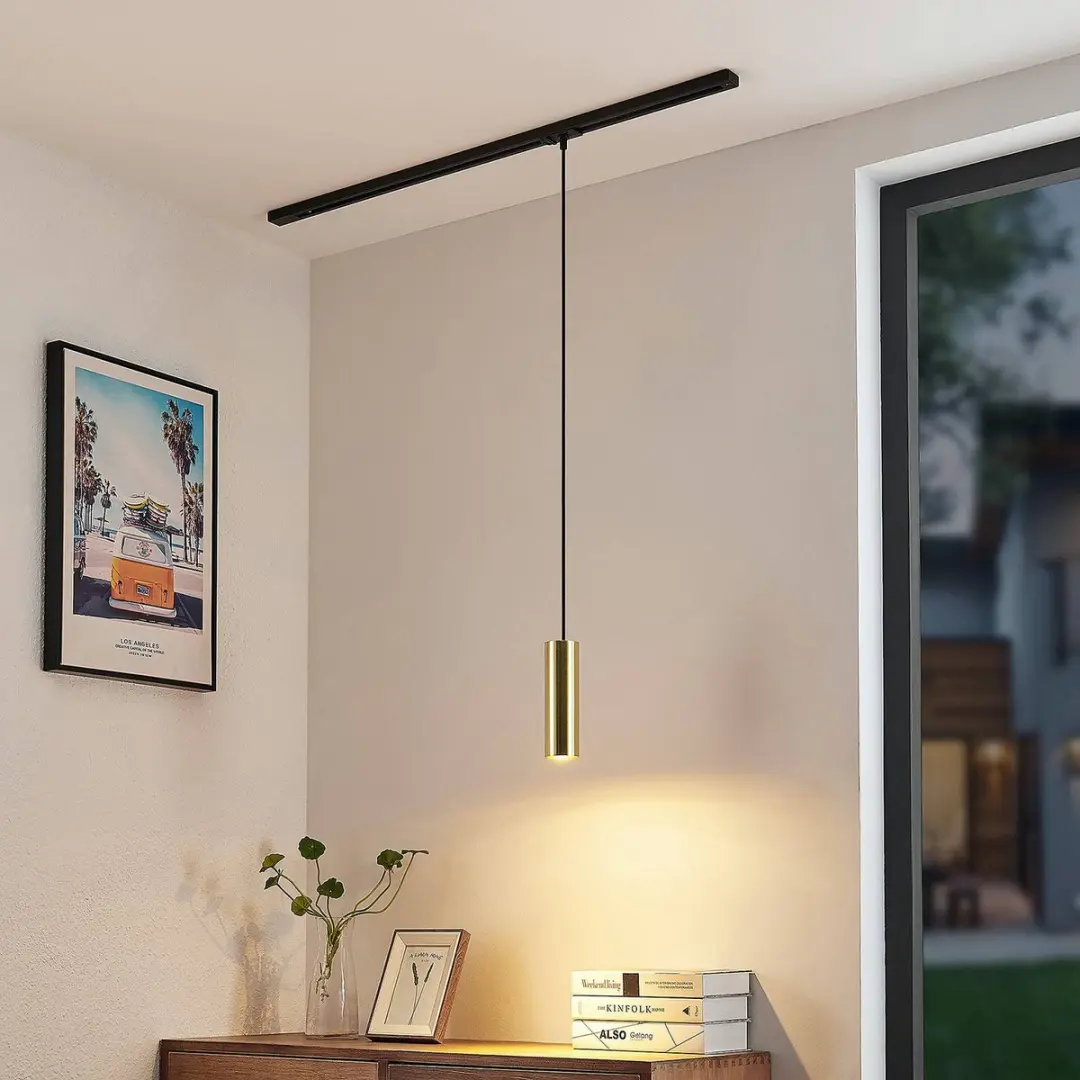 Lindby 1-fase Railverlichting GU10 - 1 Lichtpunt - Zwart/Goud