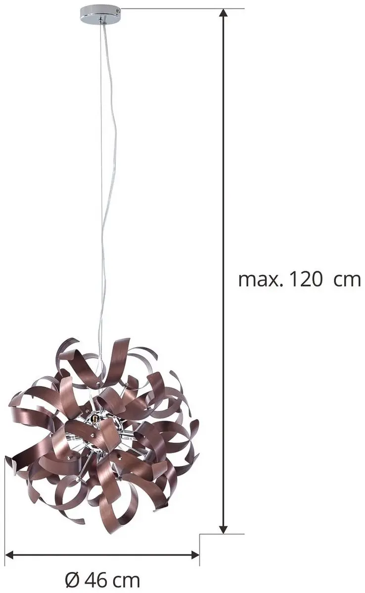 Lucande Hanglamp 5-lichten Satijn Koper