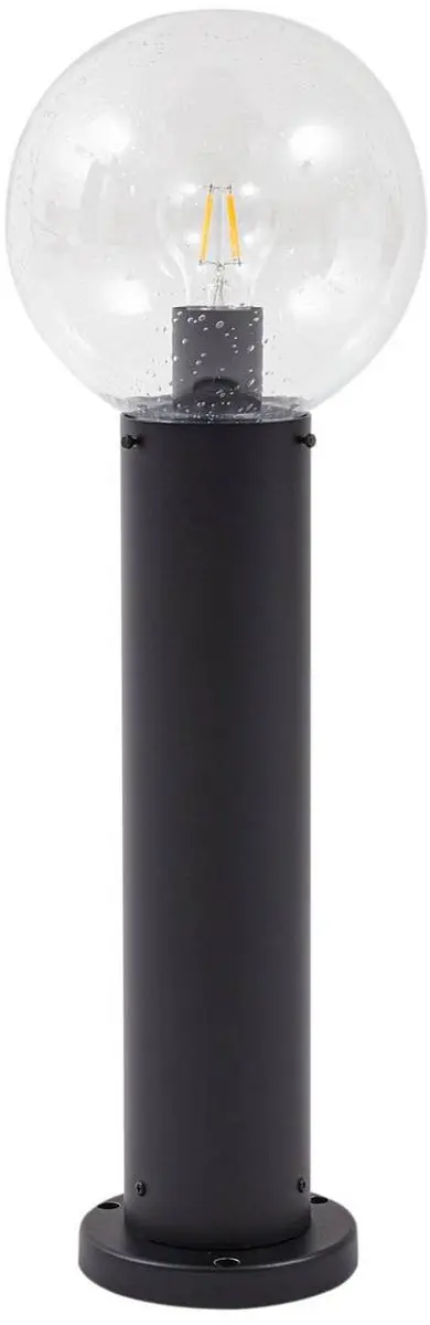 Lindby Sokkellamp E27 Glas Aluminium - 20cm - Transparant/Zwart