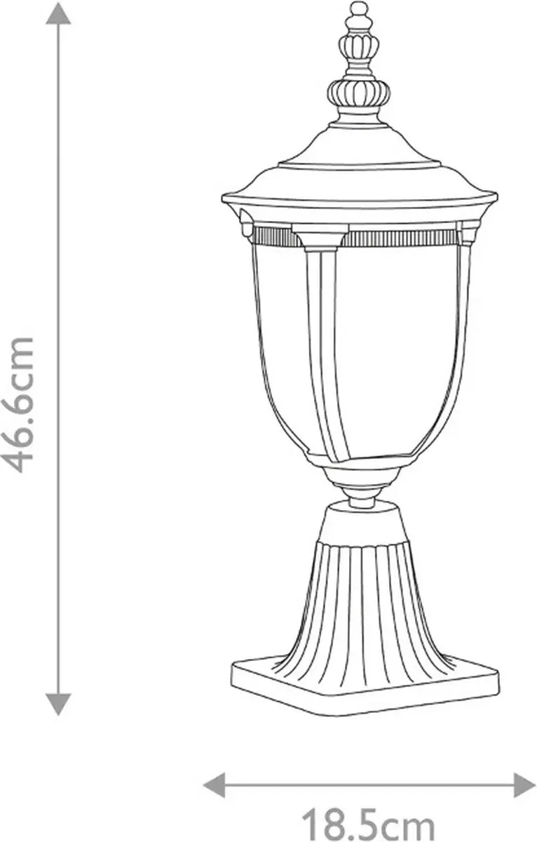 Elstead Mini LED Tuin Pilaar Cleveland E27 60W - IP44 Weathered Bronze