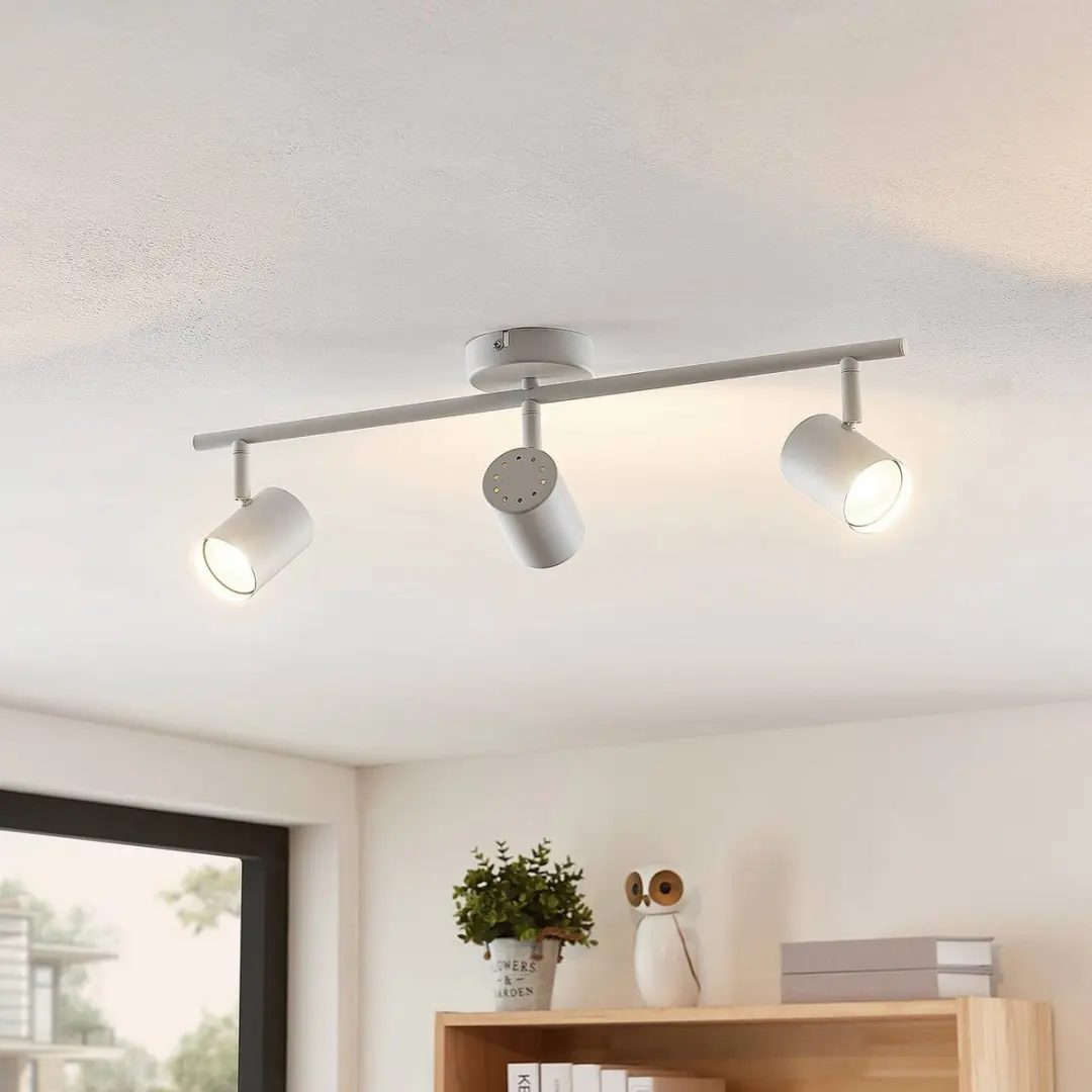 Lindby Buitenspot 3-lichts GU10 - 16.1cm - Staal - Wit mat
