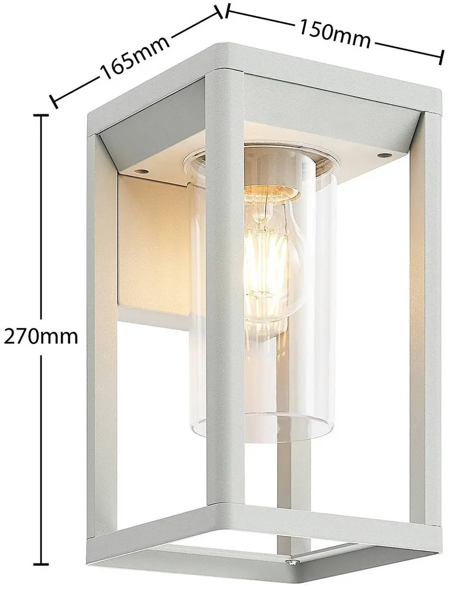 Lindby Wandlamp Buiten 1 Licht E27 Zilvergrijs