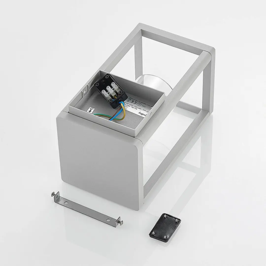Lindby Wandlamp Buiten 1 Licht E27 Zilvergrijs