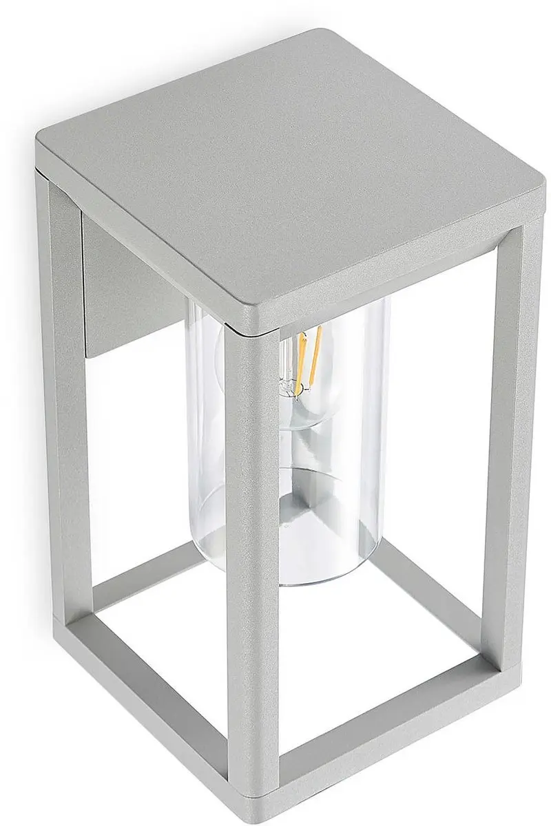 Lindby Wandlamp Buiten 1 Licht E27 Zilvergrijs
