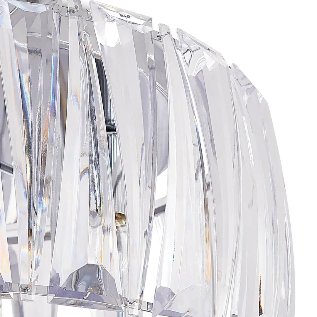Lindby Plafondlamp 4 Licht Acryl - Ø46cm - Transparant/Chroom