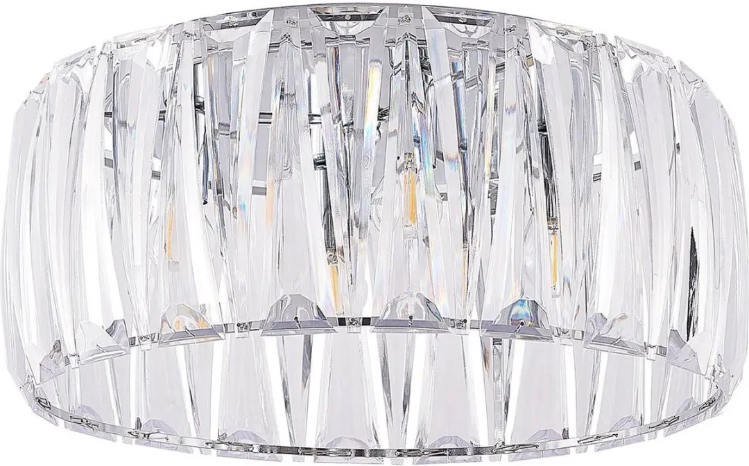 Lindby Plafondlamp 4 Licht Acryl - Ø46cm - Transparant/Chroom
