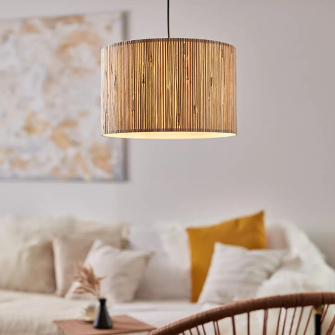 Brilliant Wimea Hanglamp E27 - Zwart/Nature - Ø35cm