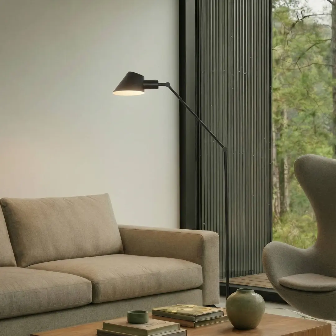 Lindby Vloerlamp 1 Licht E27 - 176,5 cm - Zwart