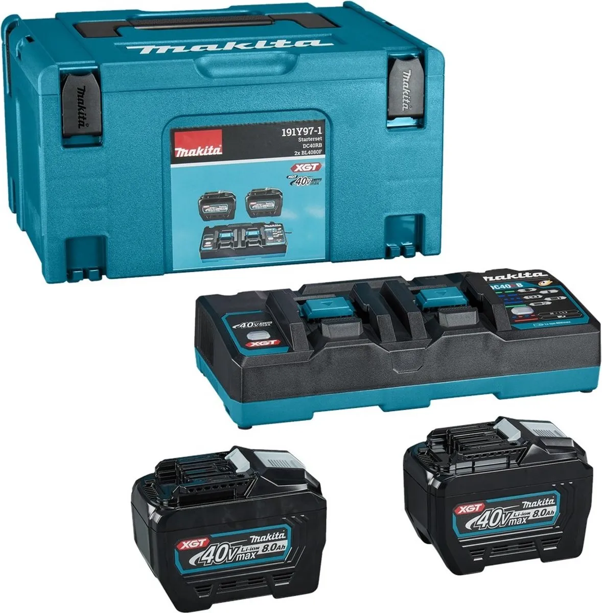 Makita XGT DC40RB Starterset - 2x BL4080F 8.0Ah Accu