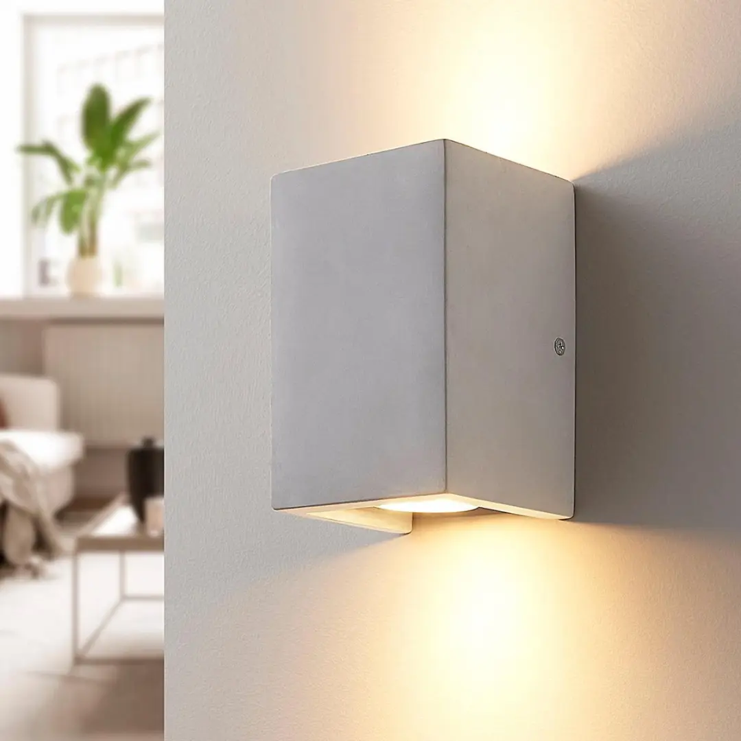 Lindby Wandlamp Gerda+ Beton Grijs