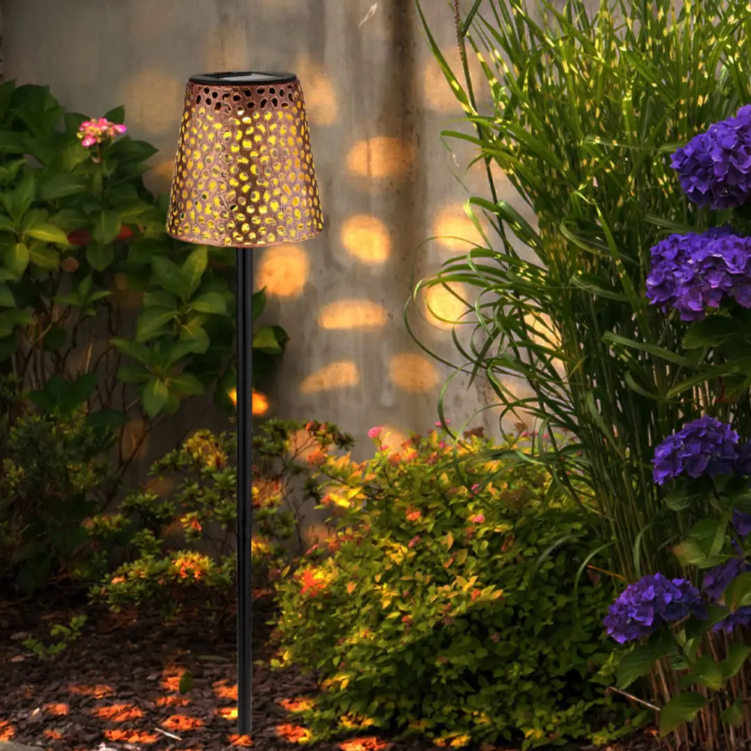 Globo LED Solar Steeklamp Tuin 3000K - Zwartgoud - IP44