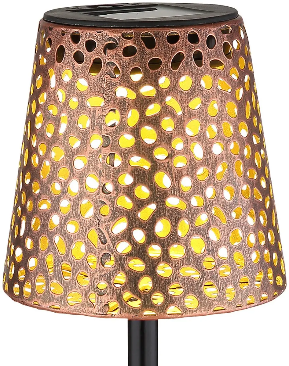Globo LED Solar Steeklamp Tuin 3000K - Zwartgoud - IP44