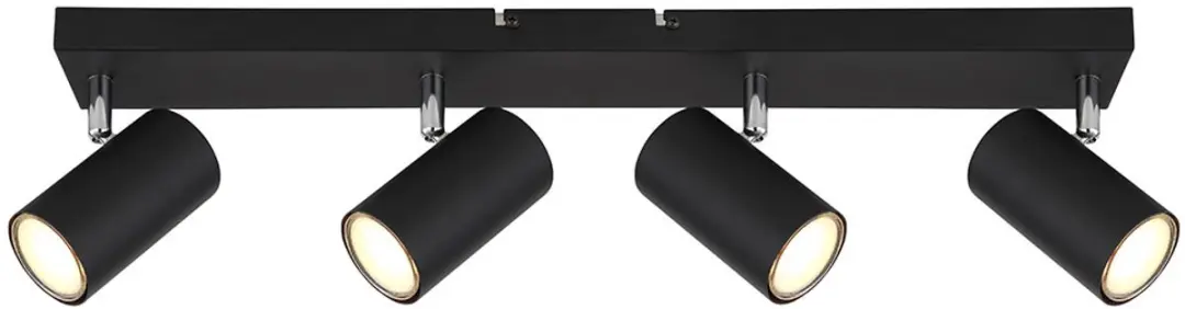 Globo Plafondspot 4 Vlammen Zwart - 4x GU10