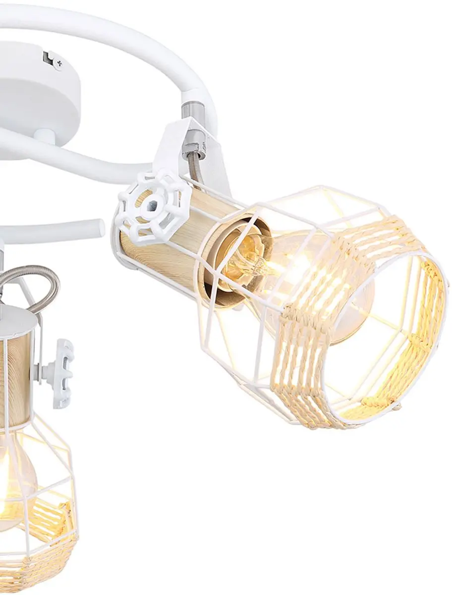 Globo Spotrondell 3 Plafondlamp D25cm - 3x E27 Wit