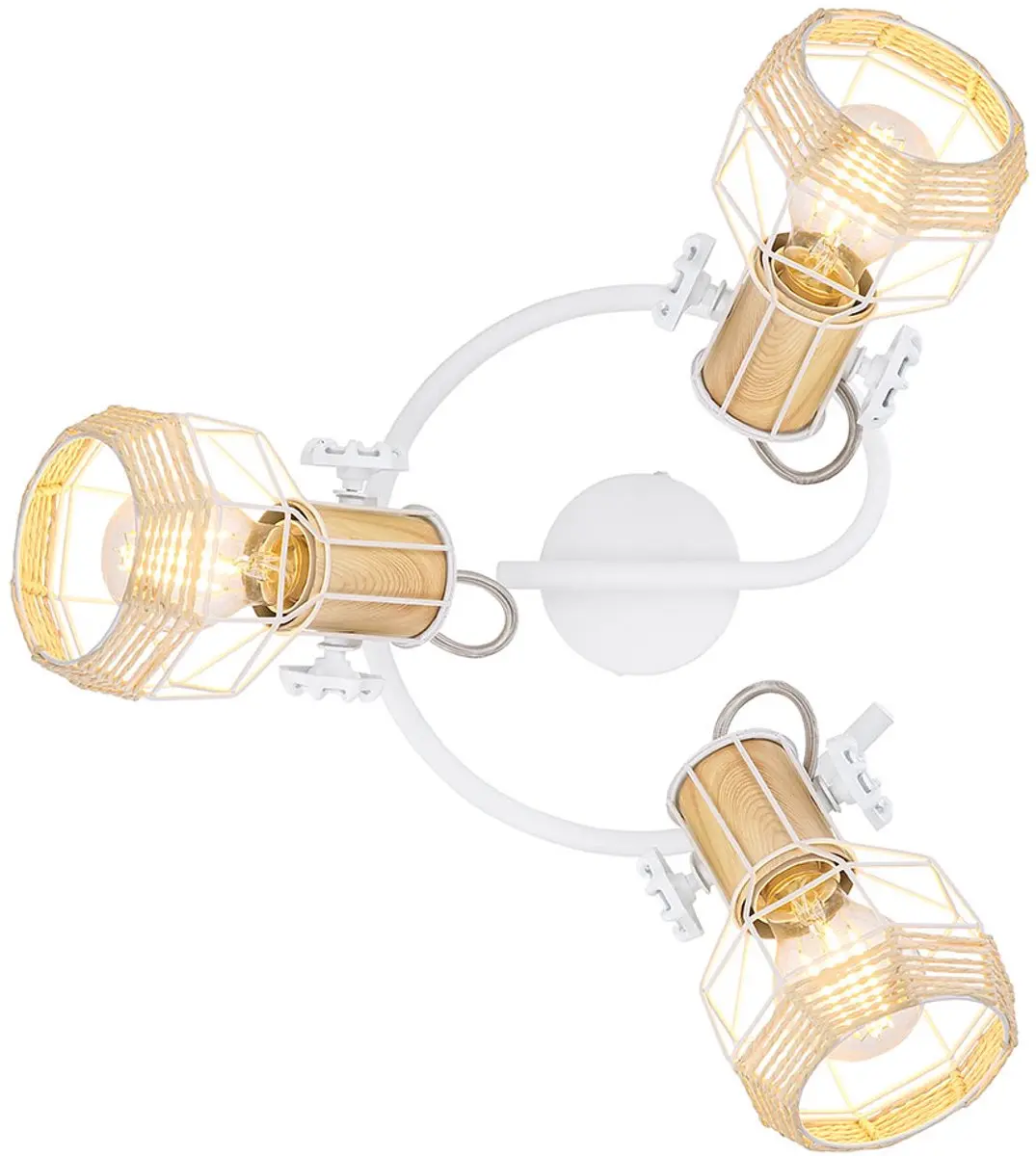 Globo Spotrondell 3 Plafondlamp D25cm - 3x E27 Wit