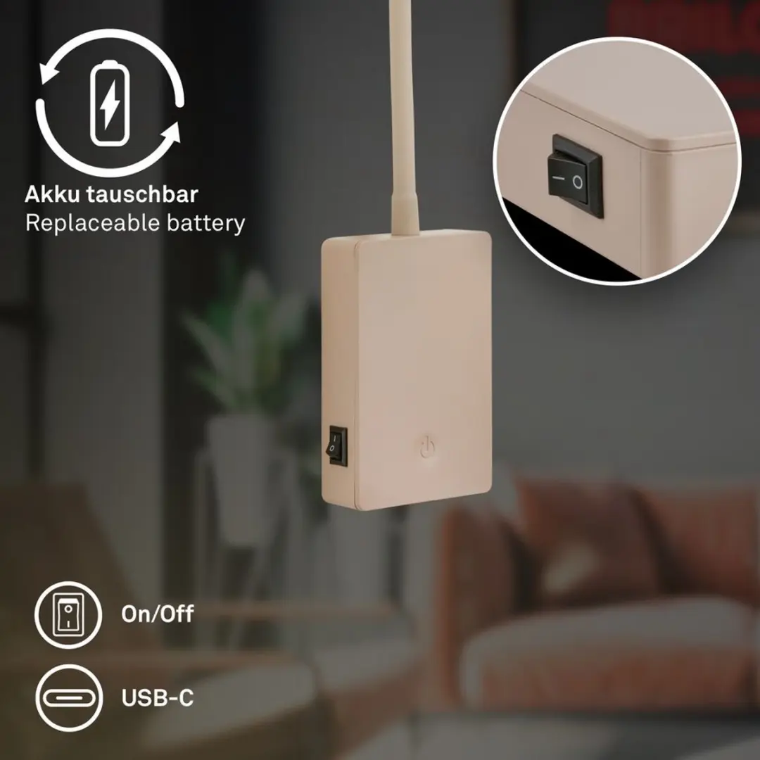Briloner Cielo Oplaadbare Wandlamp 5W - Beige