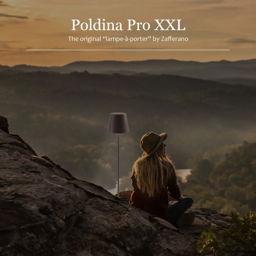 Zafferano Poldina Pro XXL Vloerlamp Antraciet - Oplaadbaar