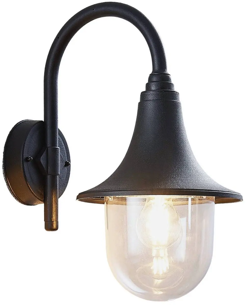 Lindby Wandlamp Buiten 1 Licht E27 - Zwart