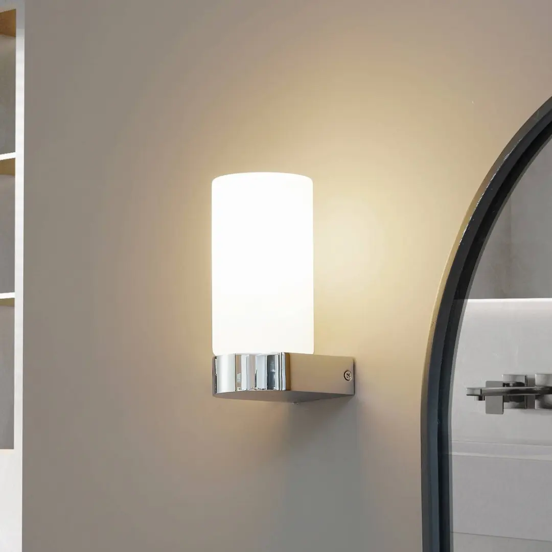 Lucande Wandlamp Glas Staal E14