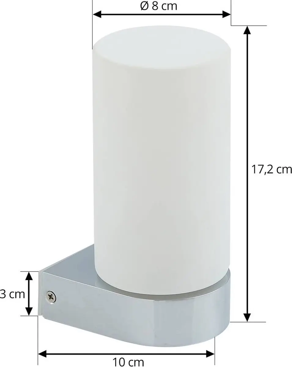 Lucande Wandlamp Glas Staal E14 - 1 Lichtpunt - Chroom/Wit