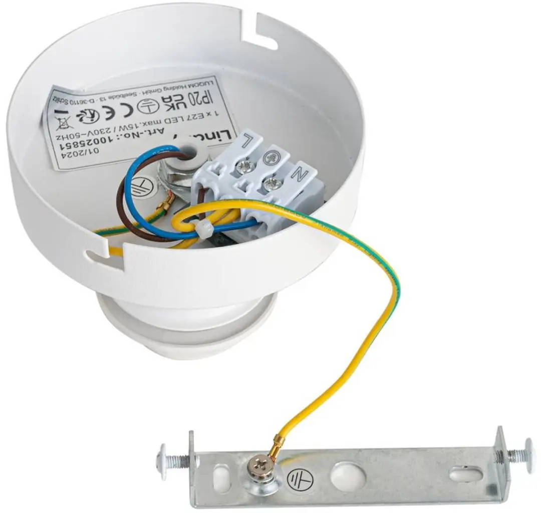 Lindby Plafondlamp Metaal 1 Licht E27 - 26cm Wit
