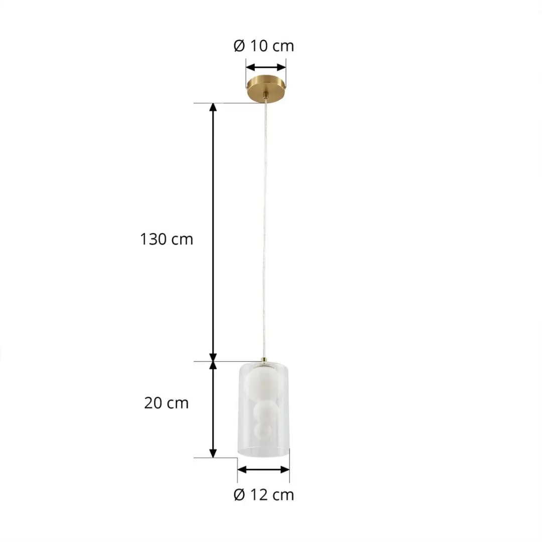 Lindby Hanglamp Glas 1 Licht G9 - 20cm - Transparant/Wit