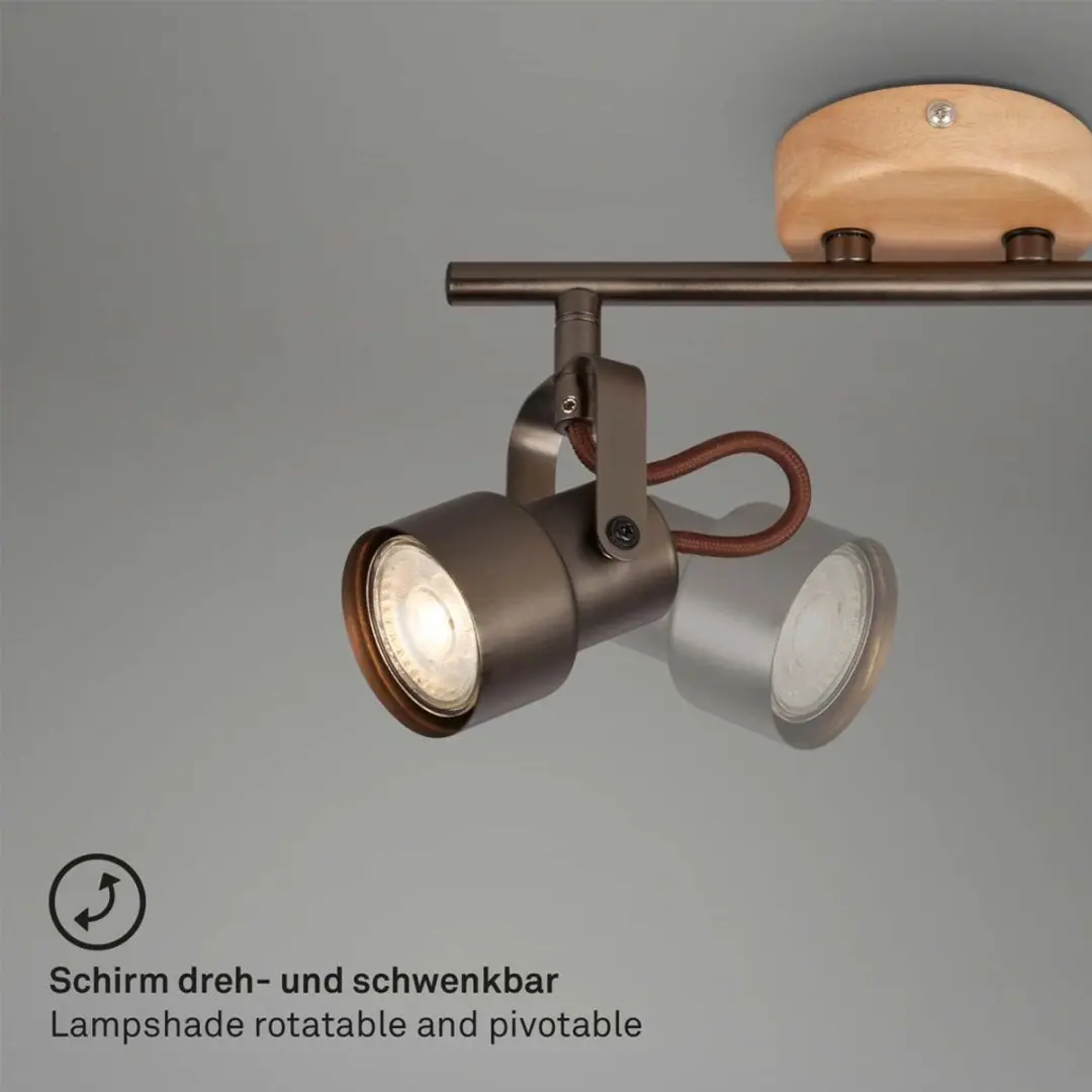 Briloner TAHUN LED Spot Vintage 2-lichts - 3000K - Grijs