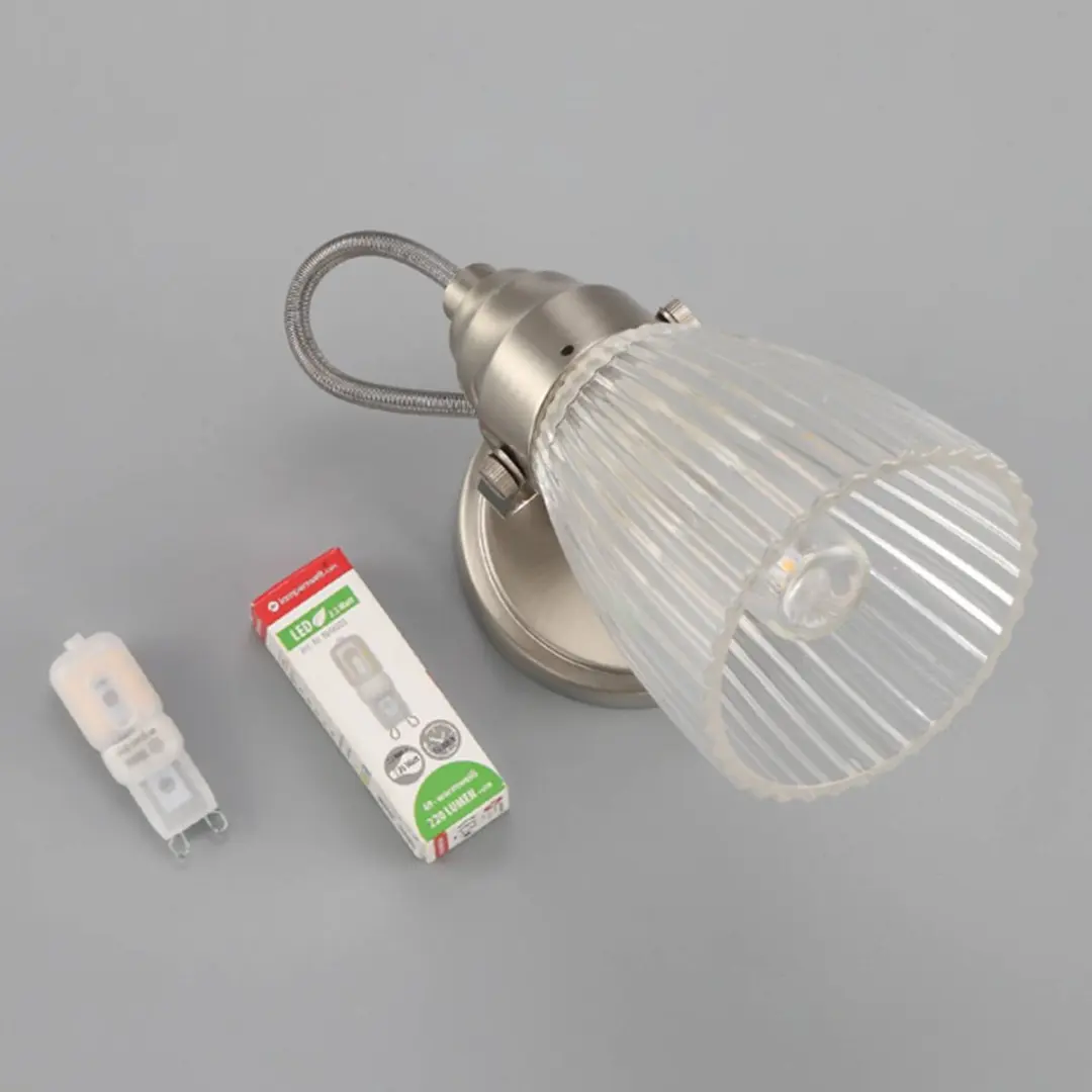Lindby Wandlamp G9 - 21cm - Mat nikkel