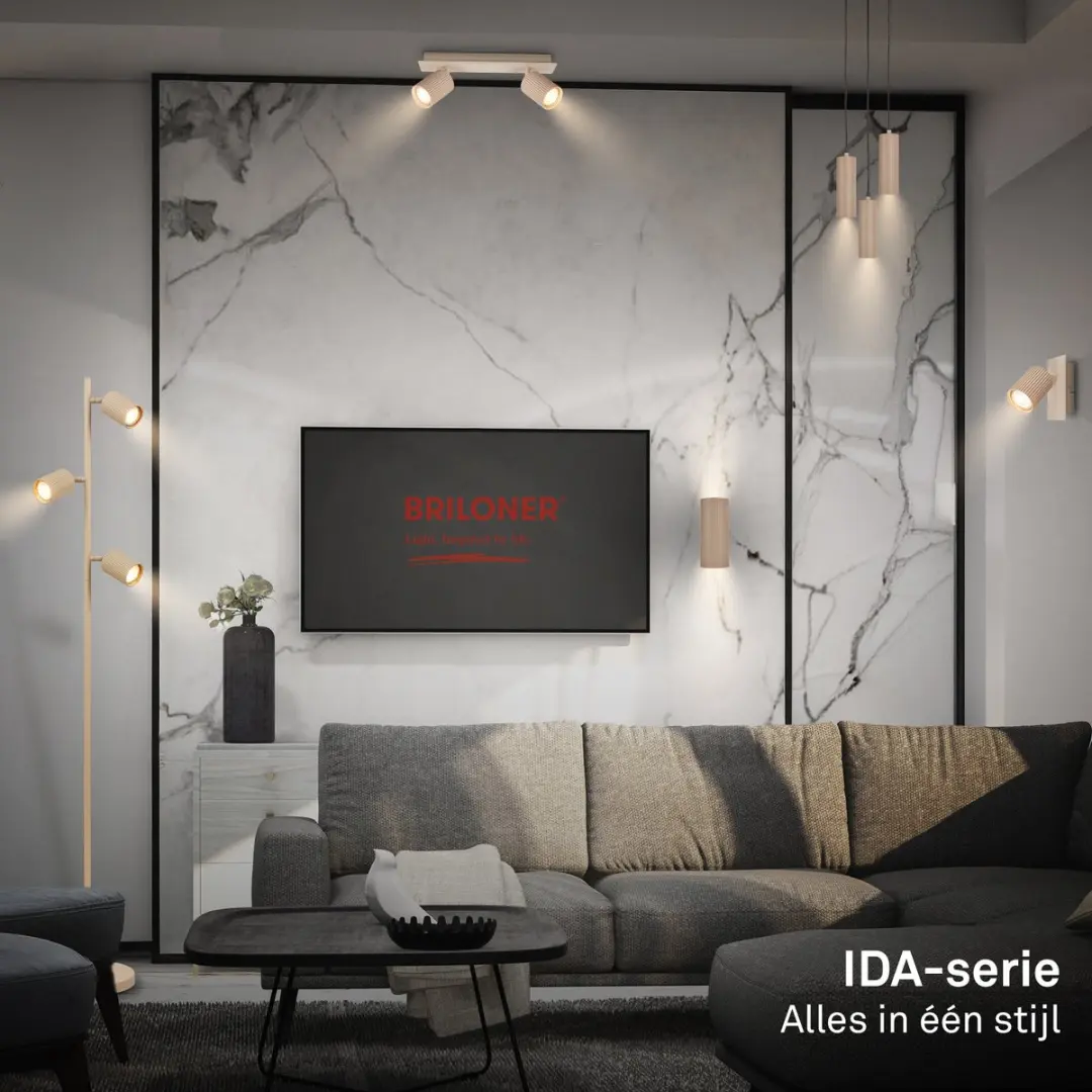 Briloner Ida Wandlamp GU10 9W - Beige