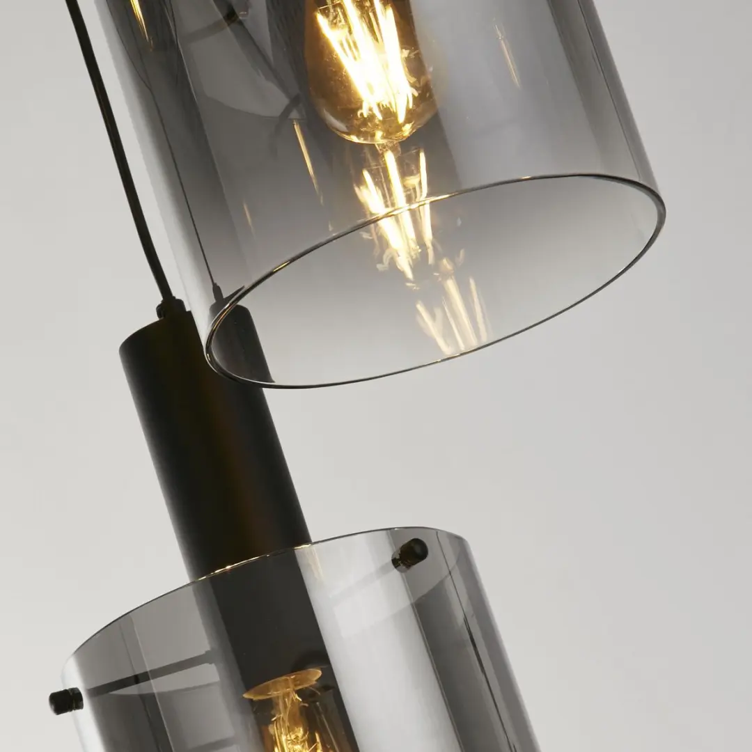 Searchlight Multi Pendel Hanglamp - Zwart Smoke