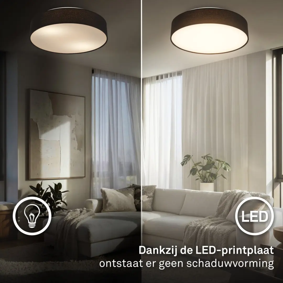 Briloner Duck LED Plafondlamp 24W - Ø38cm - Zwart