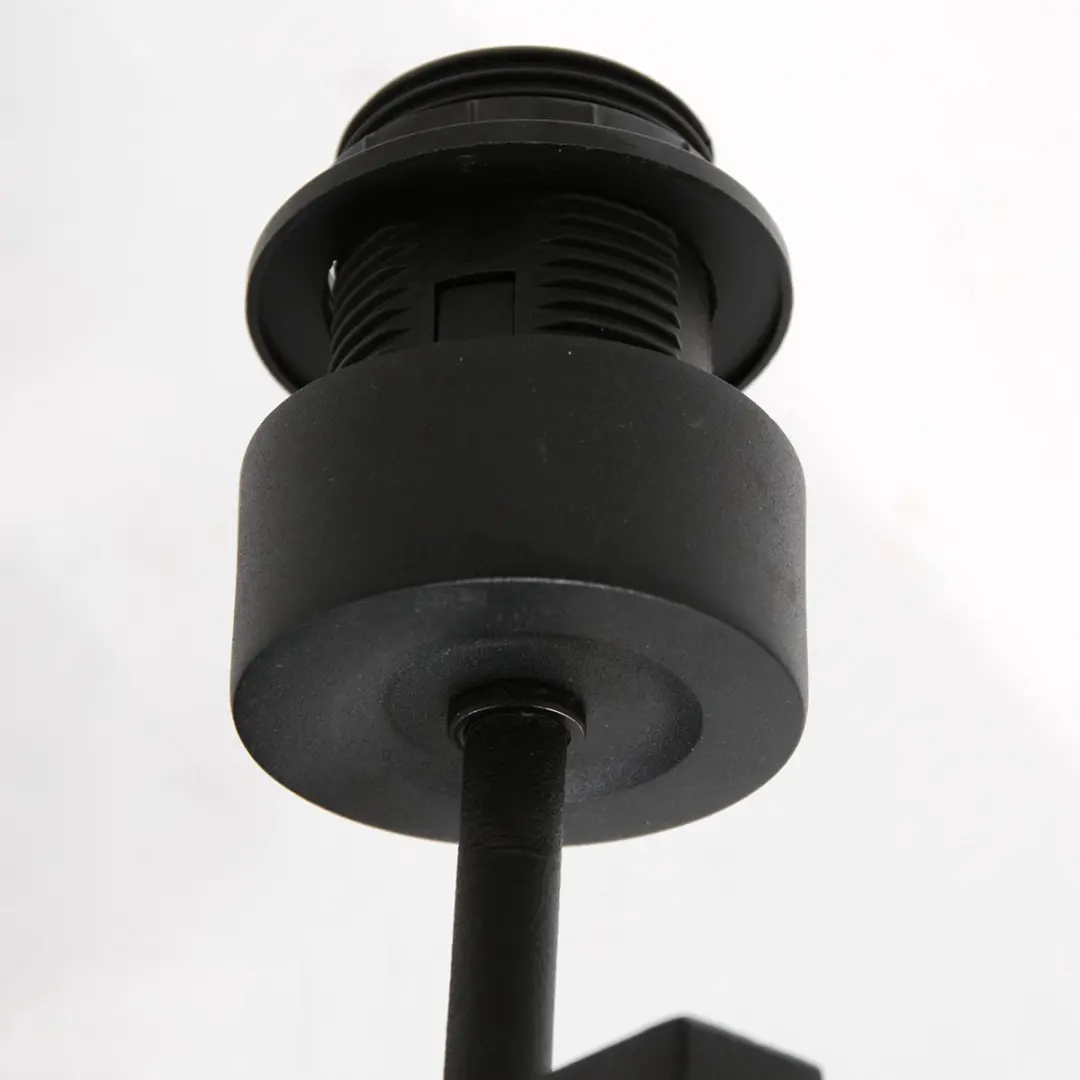 Steinhauer Stang 3710ZW Wandlamp - Metaal & Zeegras - Ø10cm - Zwart