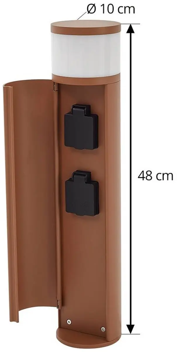Lucande Sokkellamp G9 8W - 48cm - Roestkleurig/Wit