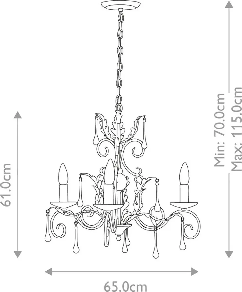 Elstead LED Kroonluchter 3x E14 60W - Bronze met Gold Patina