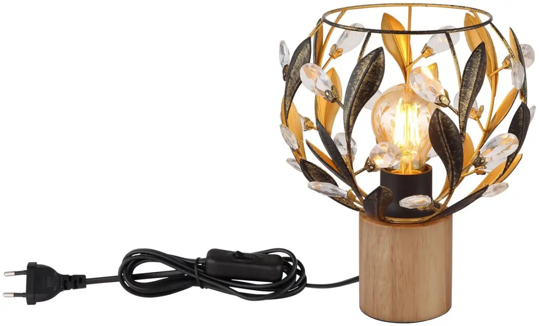 Globo Mika Tafellamp - Ø20cm - E27 - Bruin - afbeelding 6 van 6