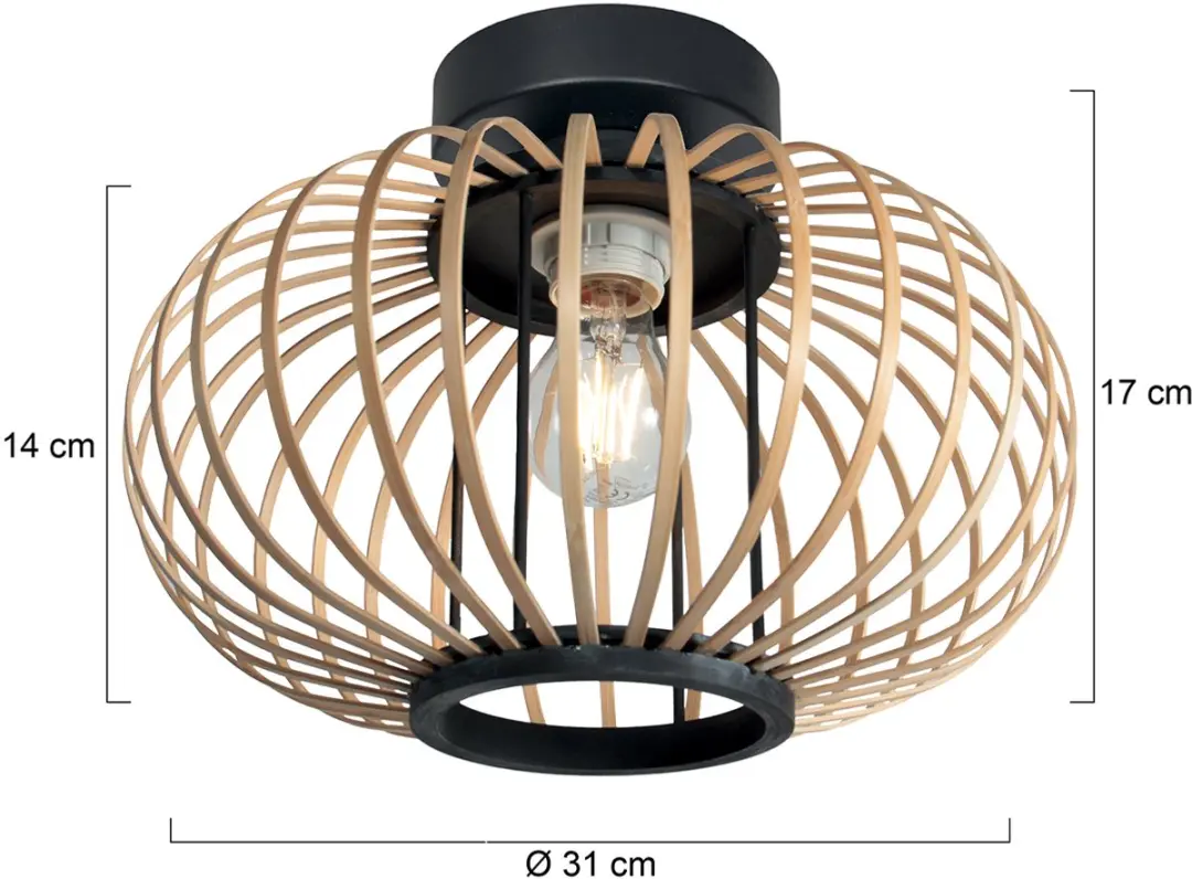 Steinhauer Bloeba Plafondlamp E27 - 31cm - Creme - afbeelding 6 van 6