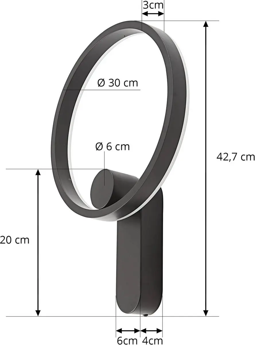 Lucande LED Wandlamp 10.5W - 1 Lichtpunt - Zwart