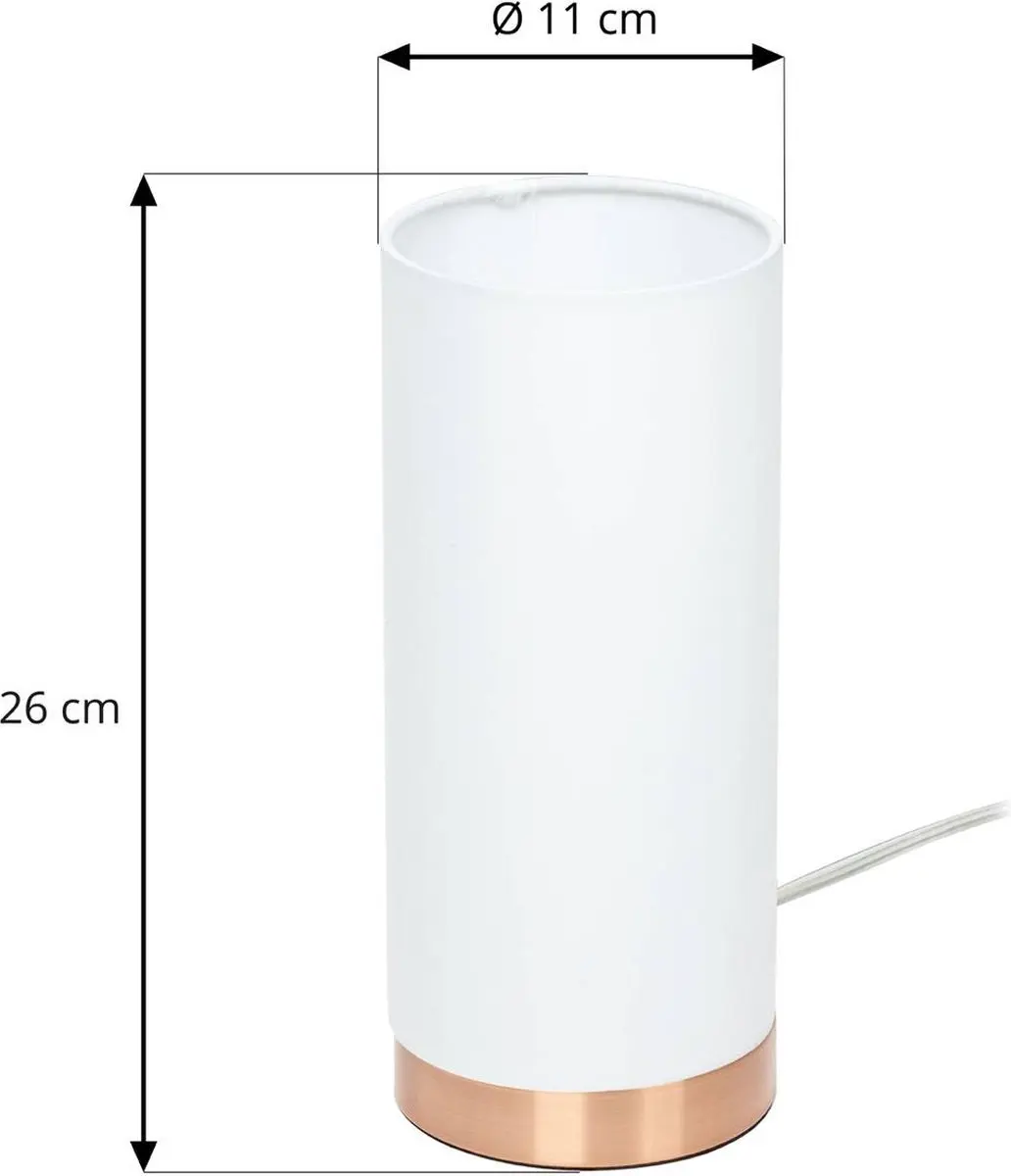 Lindby Tafellamp E14 40W - 1 Lichtpunt - Wit/Gesatineerd Koper