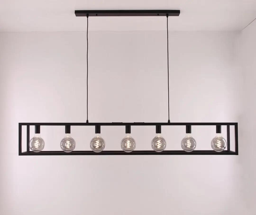 Freelight Esteso Hanglamp Industrieel Zwart - 7 Lichts